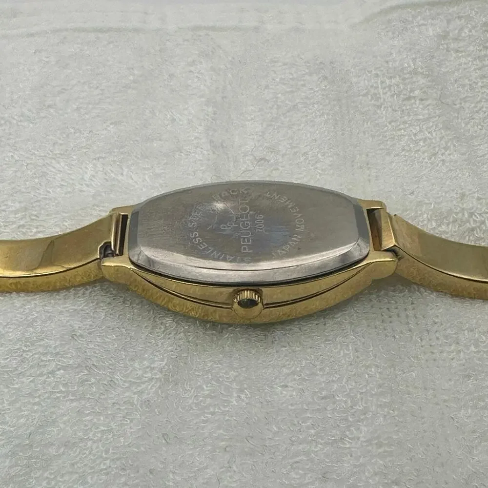 Peugeot Gold Tone Quartz Watch – Mother-of-Pearl Face